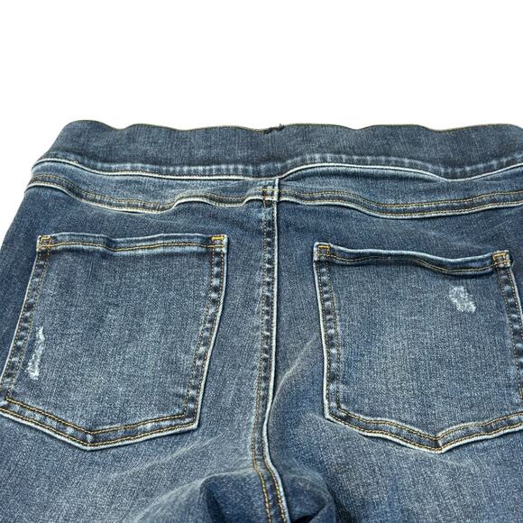 COPY - Spanx Women's Skinny Slightly Distressed Raw Hem Pull On Jeans Size Small - Picture 6 of 7